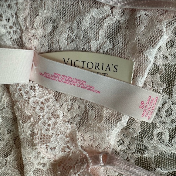 Victoria’s Secret Sheer Lace Chemise Babydoll Pink Lolita Kawaii Bow Size Small - Picture 4 of 5